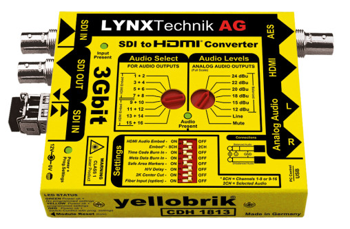 Konverter SDI 3G -> HDMI, Lynx yellowbrik CDH 1813 inkl. Netzgerät